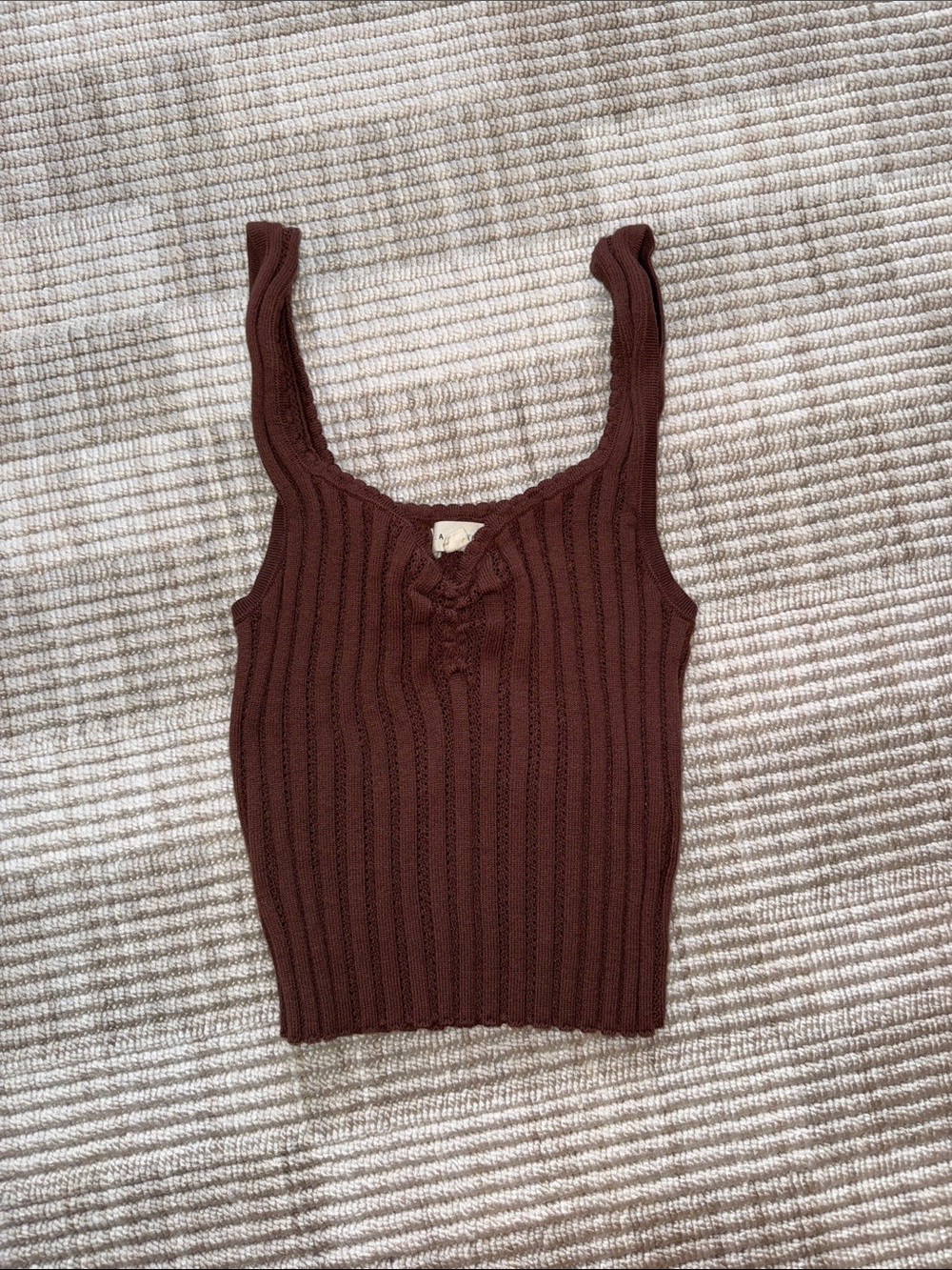 L. A Hearts Ribbed Knit Tank Top
